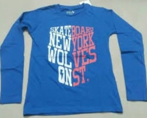 Kids Full Sleeves T-Shirts - Cotton, Customized Size, Multi Color | Breathable, Comfortable, Easily Washable