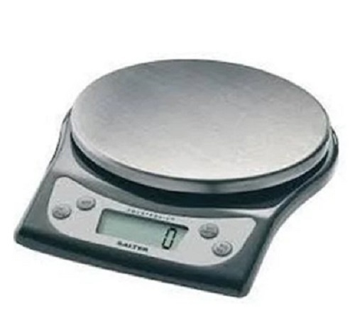 Kitchen Weighing Scale - Round, Long Life Durability | Gray Digital Monitor Display, Accurate Results