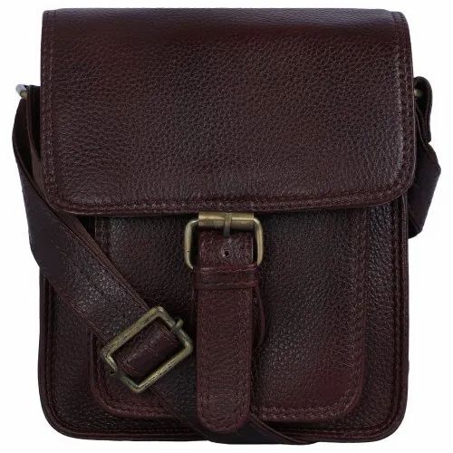 Leather Sling Bag - Color: Dark Brown