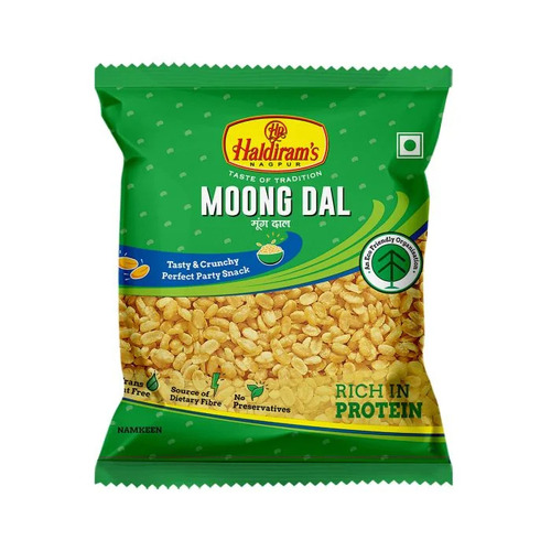 Moong Dal Namkeen - 50 Grams | Crunchy Texture, Nutty Flavor, Rich in Protein and Fiber, Spiced for a Savory Kick, Low Calorie Snack