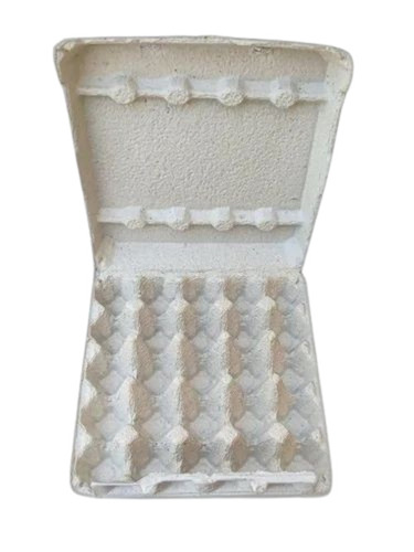 Paper Egg Tray - 4mm Thickness, 25 Compartment Square Design | Made from Eco-Friendly Paper Pulp, Ideal for Eggs Packaging, White Color