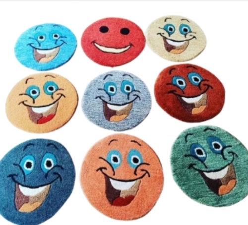 Polyester Kids Play Carpets - Silk Material Round Shape Vibrant Patterns | Eco-Friendly Durable Easy Maintenance Non-Slip Backing Machine Washable Fade Resistant Comfortable Underfoot