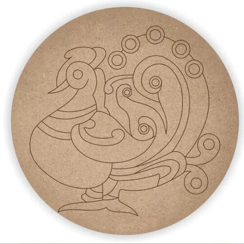 Wooden Craft Cutouts - Round Shape, 2.5mm Thick, Brown Color | Material: Wood, Size: All, Ideal for Home DÃ©cor and Custom Decorations