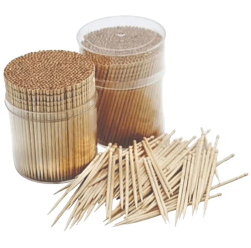 Bamboo Wooden Toothpick - 3 Inch, Brown Wood | 200 Pieces Per Box, 50 Packets, Eco-Friendly and Durable Design