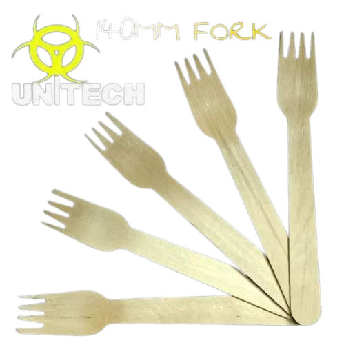 140mm Wooden Fork - Brown | Pointed Ends, Lightweight Design, Perfect for Events