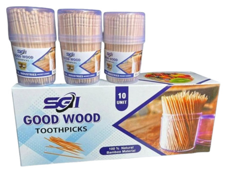3 Inch Wooden Toothpick - Brown, Wooden Material | 230 Sticks Per Box, Convenient Bottle Pack, Ideal for Catering and Events