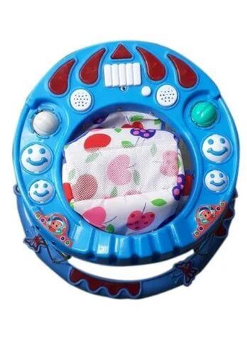5 LED PVC Baby Walker - PVC, Lightweight, Blue | Easy Disassembly, Collapsible Legs, Stackable Portability, Space-Conserving, Carry Handle, Fold-and-Go Design
