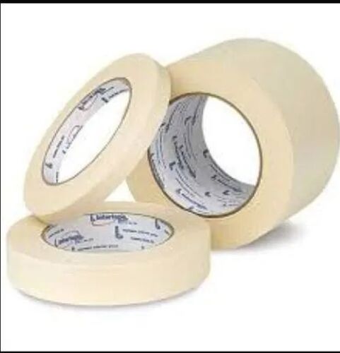 Abro Paper Mask Tape - Yellow Single Adhesive Flexible Paper | Heat Resistant UV Resistant Quick Peel Strong Hold Solvent Resistant Versatile Use