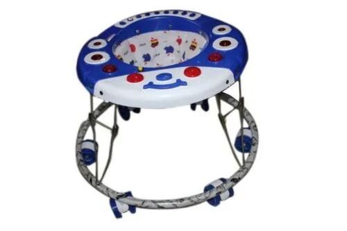 Blue Color PVC Baby Walker - Premium Quality, Rounded Edges, Anti-fall Design, Adjustable Speed, Safety Belt, Soft Padding, Height Lock