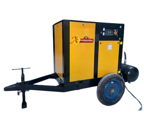 Electric Screw Air Compressor - 100L Capacity, 75 HP, 10 Bar Pressure | Air Cooled, Industrial Use, Yellow-White-Black Color