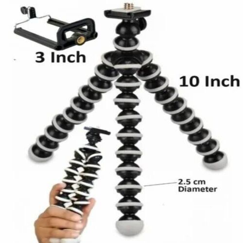 Gorilla Tripod 10 Inch - Plastic, 10 Inch, Black | Stable Performance, All Rotation Pan and Tilt for Photography