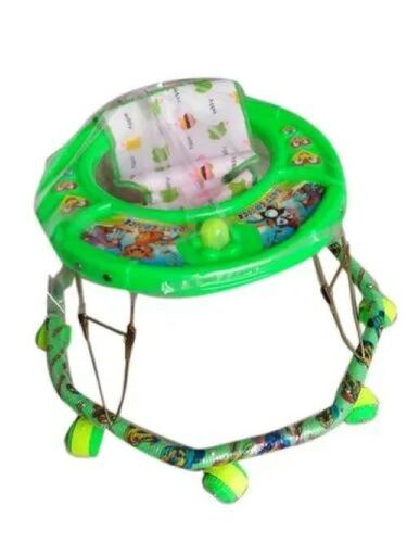 Green Color Baby Walker - PVC Premium Rugged Build Weatherproof & UV-Protected Frame Heat-Resistant & Durable Design for Babies Aged 3-12 Months