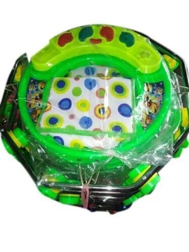 Green Color PVC Baby Walker - Premium Grade, 3-12 Months | Shock Absorbent, Slip-Resistant Wheels, Finger-Safe Handles, Stable Legs, Smooth Mobility