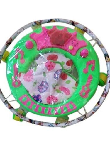 Guitar Coating 6 By 8 Round Baby Walker - PVC Material, Age 3-12 Months, Green Color | Easy Disassembly, Collapsible Legs, Stackable Portability