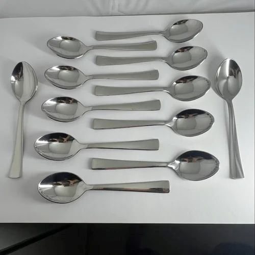 High Design Stainless Steel Spoon Set - 12 Inch | Corrosion Resistant, Polished Finish, Rust Proof, Sturdy Prongs, Ergonomic Handle, Lightweight Design