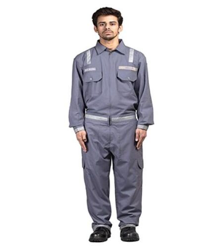 Industrial Uniform - Cotton Plus Size, Grey Color | Breathable, Comfortable Fit, Stain Resistant, Safety Compliant, Reinforced Stitching, Full Sleeves, Anti UV, Quick Dry, Non Toxic