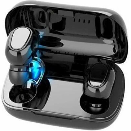 L21 Bluetooth Earbuds - Black Color, Wireless Connectivity, Deep Bass for Music and Calling