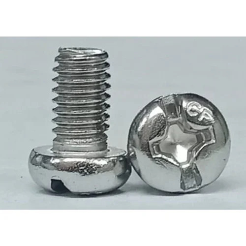 M6x10 Pan Philips Combi Screw - Stainless Steel, M6x10 Size, Polished Finish | Durable, High Strength, Corrosion Resistant, for Commercial Use