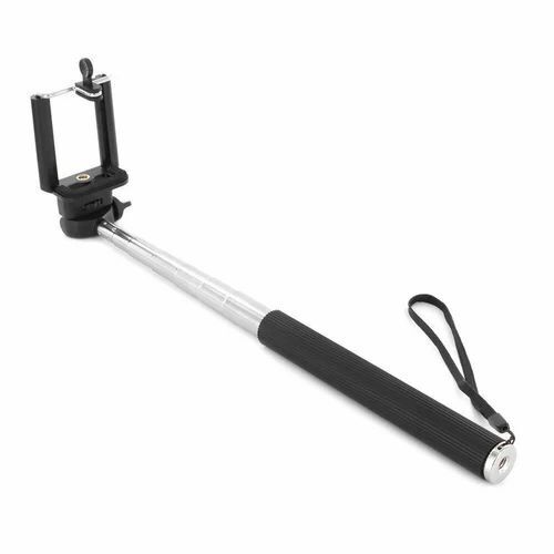 Mobile Selfie Stick - Aluminium & Plastic, 360 Degree Rotating Angle, Black & Silver Design