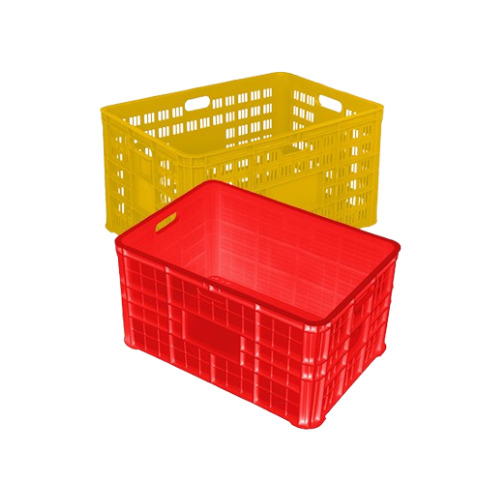 Plastic Vegetable Crates - Plastic 20-30kg Capacity Rectangular Shape Multicolor | High Strength Non Breakable Ideal for Packing Fruits & Vegetables