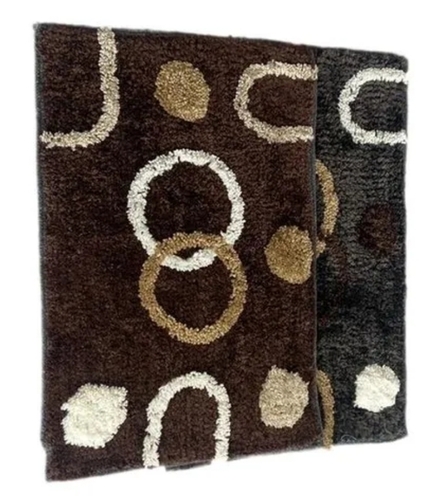 Microfiber Floor Mat - 16x24 Inches, Brown and Black | Quick-Drying, Non-Slip Backing, Easy to Clean, Lightweight, Water-Resistant, Fade-Resistant, Modern Design