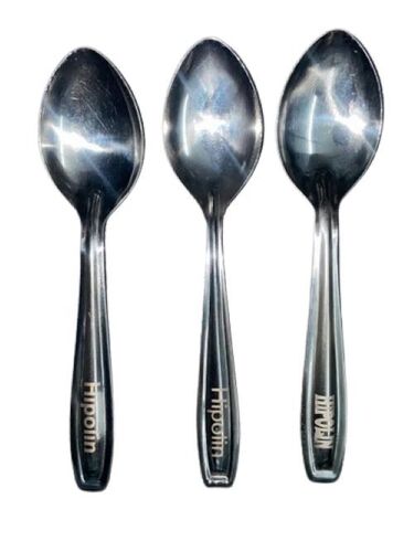 Promotional Stainless Steel Spoons - 12 Inch Silver | Corrosion Resistant Polished Finish Rust Proof Sturdy Prongs Ergonomic Handle Lightweight Design