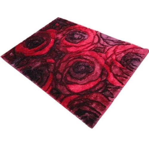Red Hand Tufted Rug - Silk, 2 X 5 Feet, Vibrant Colors | Handcrafted Quality, Plush Comfort, Easy Maintenance, Non-slip Backing, Eco-friendly Materials
