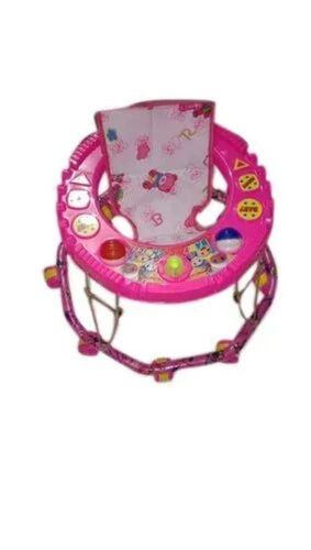 Single Horn Baby Walker - PVC Material, Yellow and Pink Color | Rugged Build, Tough Plastic Body, Weatherproof, UV-Protected, Heat-Resistant