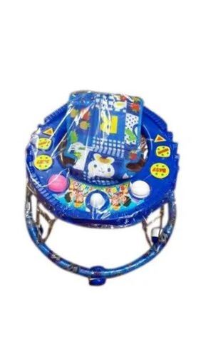 Single Horn Ball Grip PVC Baby Walker - Lightweight PVC Collapsible Blue | Easy Disassembly Stackable Portability Fold-and-Go Design Carry Handle