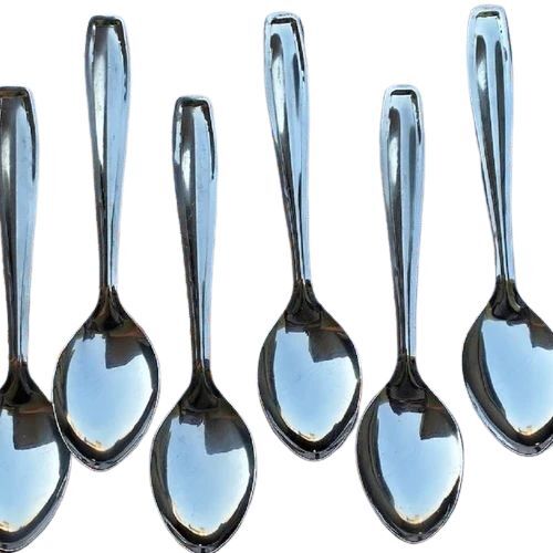 Stainless Steel Plain Spoon - Stainless Steel, Silver Color, Polish Finish | Ergonomic Handle, Smooth Edges, Heat Resistant, Scratch Resistant, Dishwasher Safe, Corrosion Proof