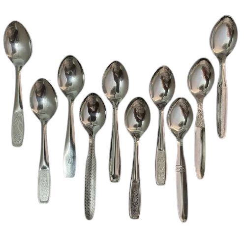 Stainless Steel Tea Spoon Set - 5.5 Inch | Mirror Finish Silver Color Ergonomic Handle Durable Scratch Resistant Lightweight Design Rust Resistant