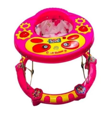 Sunflower PVC Baby Walker - PVC Material, Pink Color | Rugged Build, Tough Plastic Body, Weatherproof and UV-Protected, Heat-Resistant Frame