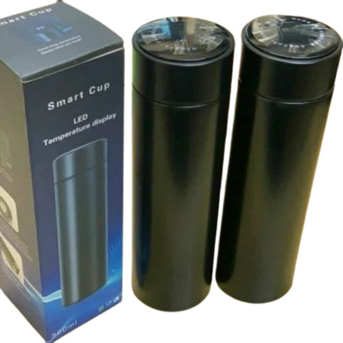 Temperature Control Water Bottle - 500 mL, Stainless Steel, Matte Black, Keeps Hot Water Warm