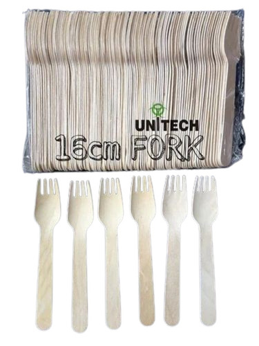 Wooden Fork - 160mm Cream Wooden Cutlery | Elegant Design for Events and Gatherings