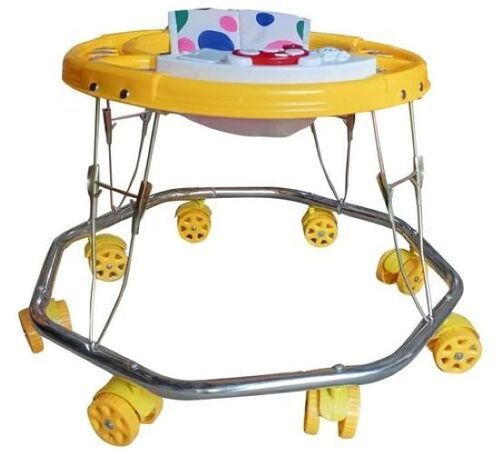 Yellow 8 Wheels Musical Baby Walker