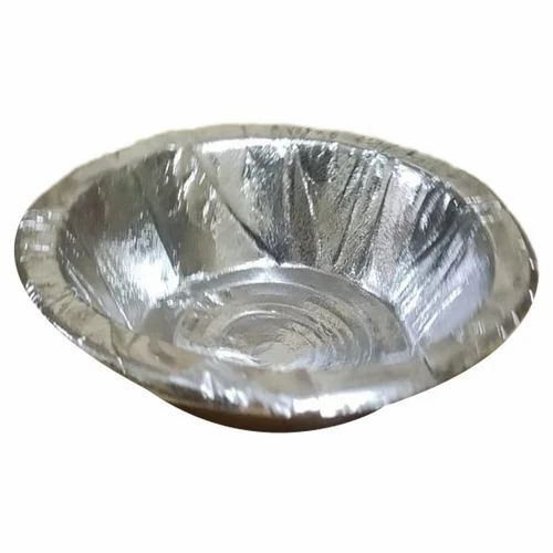Silver Paper Bowl - 6 Inch Round Design, One-Sided Coating, Disposable Event and Party Supplies