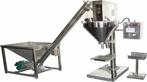 Auger Filler Machine - 415V, Silver Stainless Steel, 0.2 GM Accuracy | Durable Automatic PLC Control, Heavy Duty Electric Drive, Three Phase