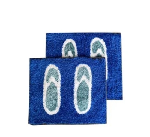 Modern Microfiber Door Mat - 16x24 Inches, Vibrant Blue Printed Design | Quick-Drying, Non-Slip Backing, Easy to Clean, Lightweight, Water-Resistant, Durable, Fade-Resistant Colors