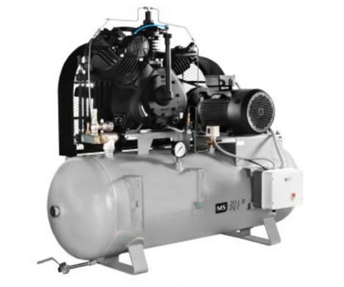 Booster Air Compressor - 500L Capacity, 5 HP Motor, 25 CFM Flow Rate, 12 Bar Pressure | Air Cooled, Direct Drive, Silent Operation, Industrial Use, Weight 500 kg, White and Black Color