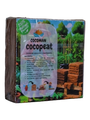 Coir Peat Blocks - 5kg Square Block, Premium Quality Eco-Friendly Coir Pith for Agriculture and Horticulture, Excellent Water Retention and Aeration