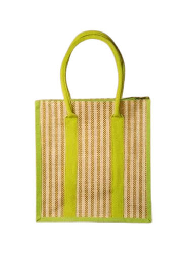 Fancy Jute Bag - Color: Green & Brown