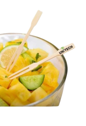 Fruit Fork - Wooden, 90 Mm | Color: Brown, Heavy Finishing