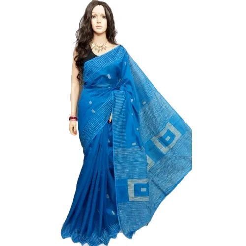 Ladies Cotton Blue Saree