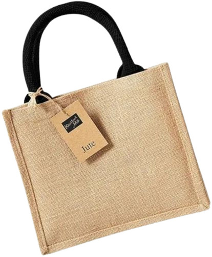 Laminated Jute Bags - 36x10x27 CM, Brown Color, Light Weight, Washable, 100% Pure, Attractive Design, Long Lasting Usage, Hand Length Handle