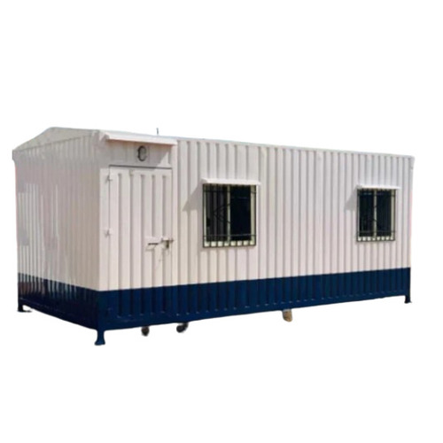 MS Portable Office Cabin - Rectangular Modular Design, Paint Coated Surface, Corrosion Resistant, White, Gray, Blue Colors, 20 Feet Long