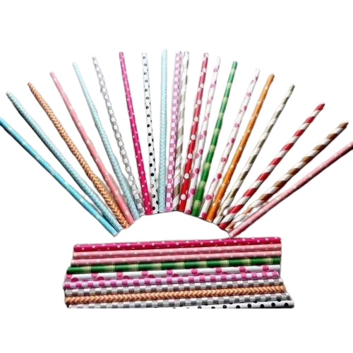 Paper Wrapped Straw - 10-12 Inch, White Color, 100 Pieces | Eco-Friendly Paper Material, Ideal for Events and Parties