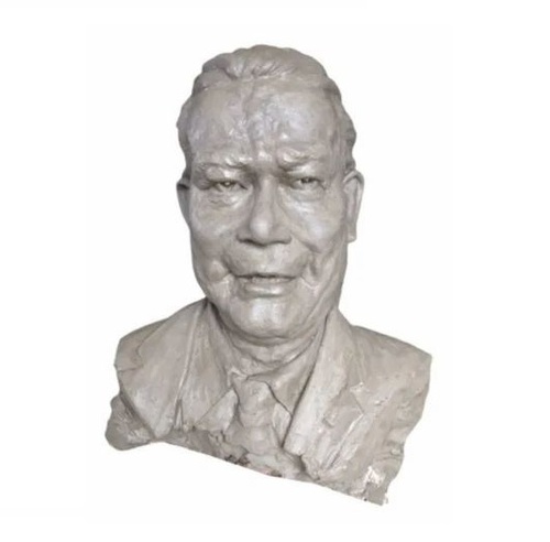 Polyresin Face Statue - 5 Feet Glossy Grey Design | Carved for Interior and Garden Decoration