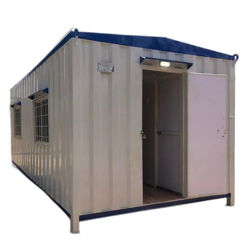 Portable Office Cabin - Rectangular Modular Design with Paint Coated Corrosion Resistant Surface | White, Gray, Blue Color Options, Versatile Office Use