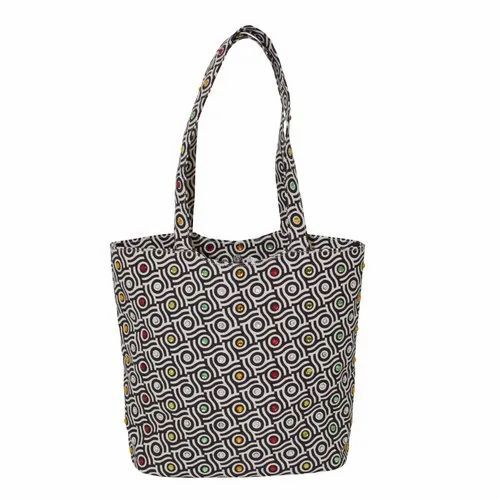 Printed Canvas Tote Bags - 33 X 42 Cm | Durable and Washable, Attractive Design, 100% Pure Canvas, Double Strap Handles
