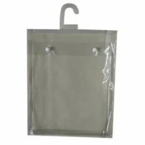 Pvc Hanger Bags - Transparent PVC, Standard Size | Lightweight, Moisture Resistant, Foldable, Non-Zipper Closure, Easy to Carry